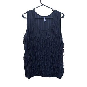 Espresso Size Extra Large (XL) Grey Tank with Ruffles